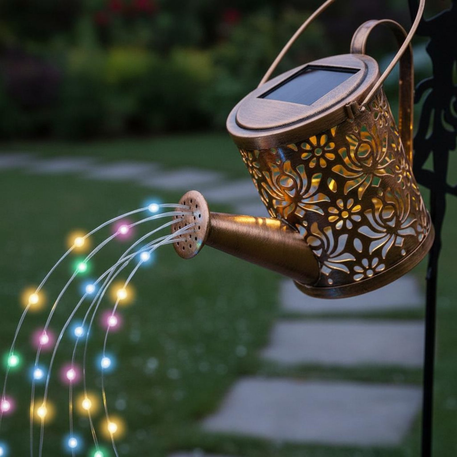 Yard Lighting Decor - Güneş enerjili peri sulama kabı ışıklı