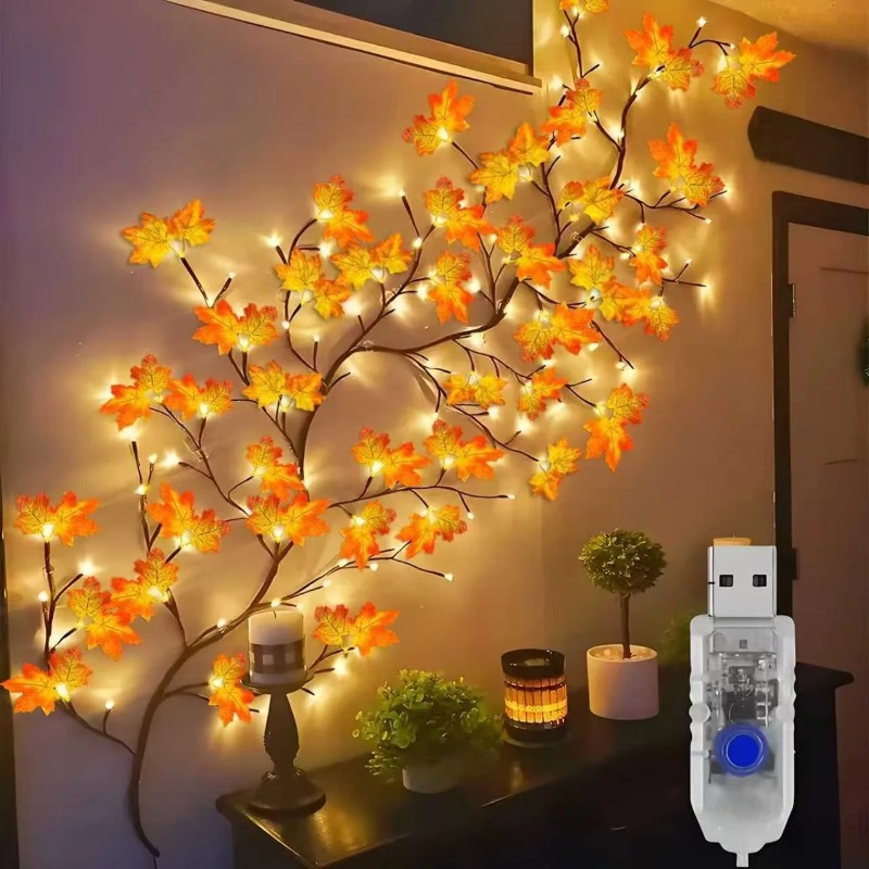 Wall Decor Lighting - Kendin Yap Akçaağaç Yaprağı Gül Kolye