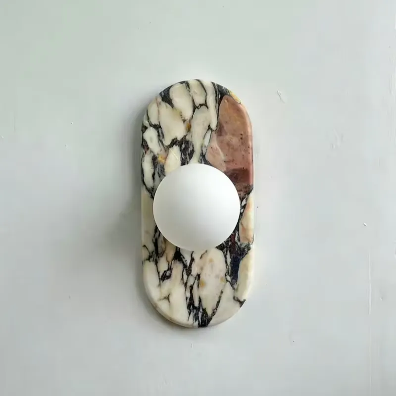 Wall Decor Lighting - SJX Minimalist Doğal Calacatta Viola Mermer