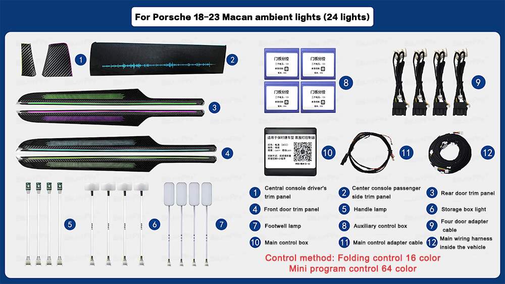 Decor Lighting India - Porsche Macan 2018-2023 için araba enstrüman