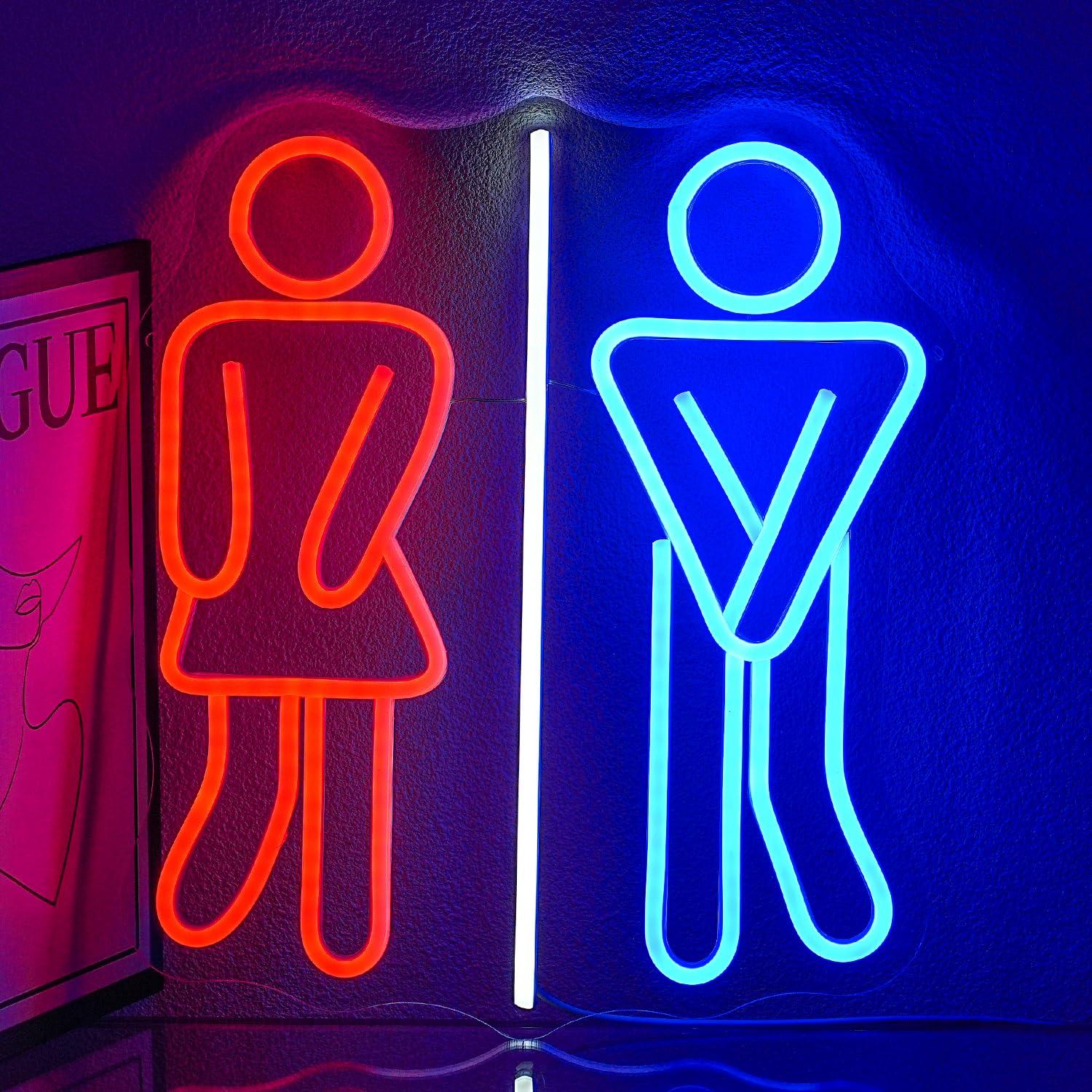 Wall Decor Lighting - Tuvalet Neon Tabelaları Tuvaletler USB Kısılabilir