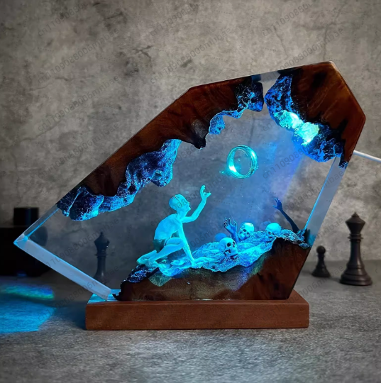 Unique Lighting Decor - Reçine Lamba Benzersiz Oda Dekorasyonu Hediye