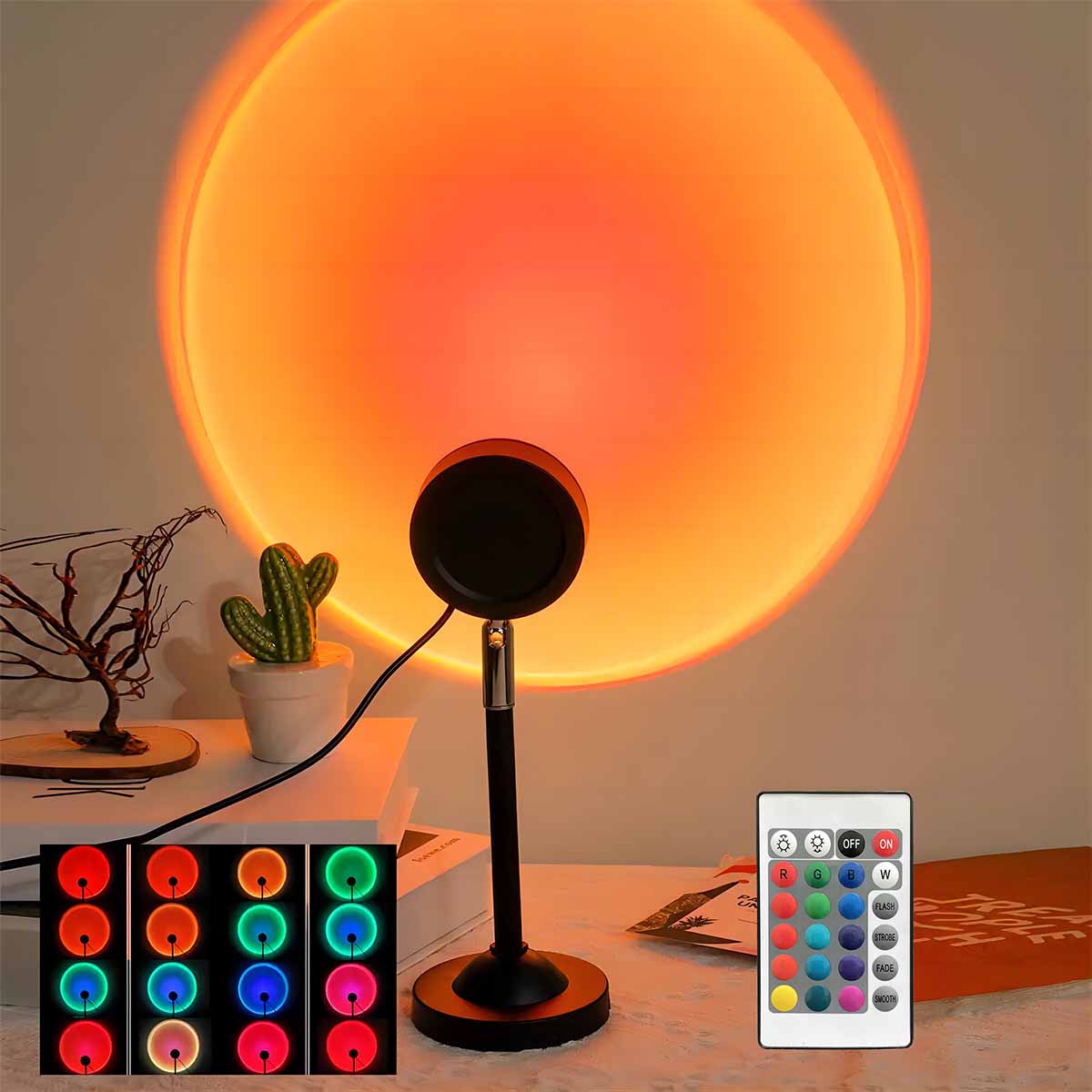 Sunset Lamp Projection - Gün Batımı Projeksiyon Lambası Uzaktan Kumandalı