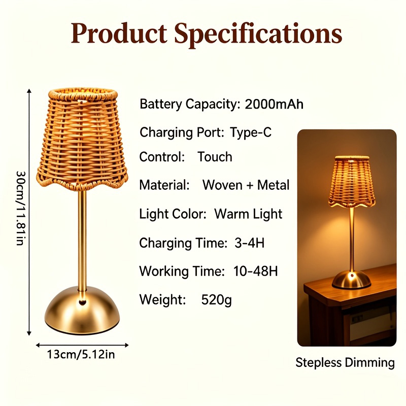 Bohem Dokuma Rattan Sanat Masa - Lighting Decor For Home incelemesi ve fiyatı