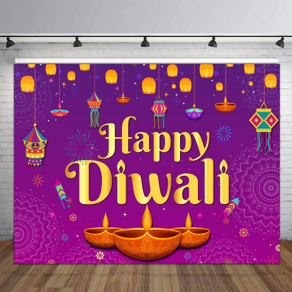 Mutlu Diwali Zemin 5x7ft Duvar - Decor Lighting India incelemesi ve fiyatı