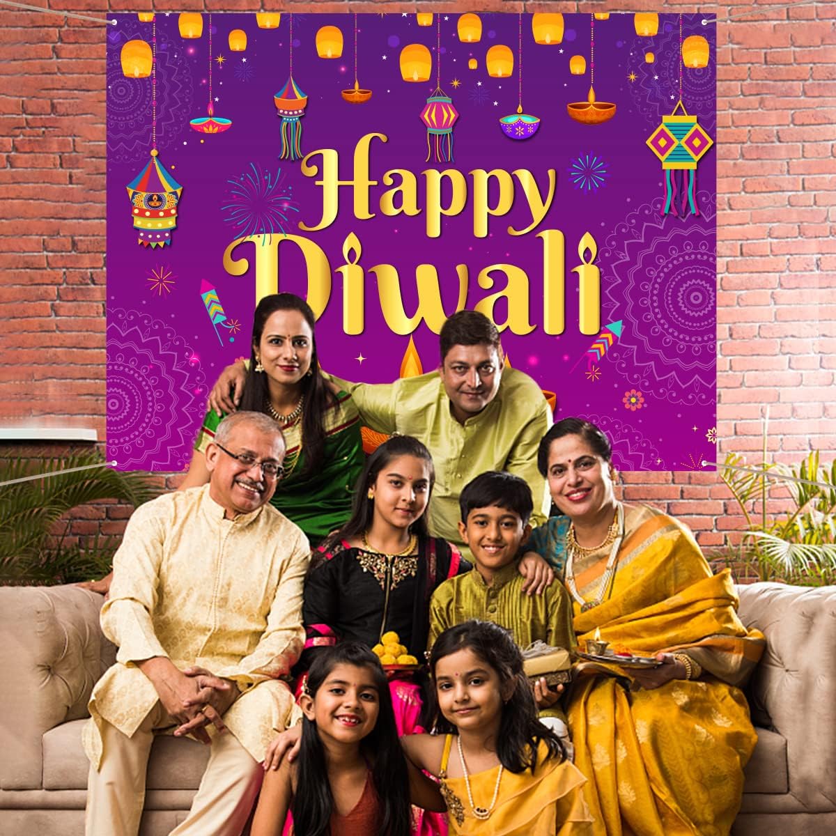 Mutlu Diwali Zemin 5x7ft Duvar - Decor Lighting India incelemesi ve fiyatı