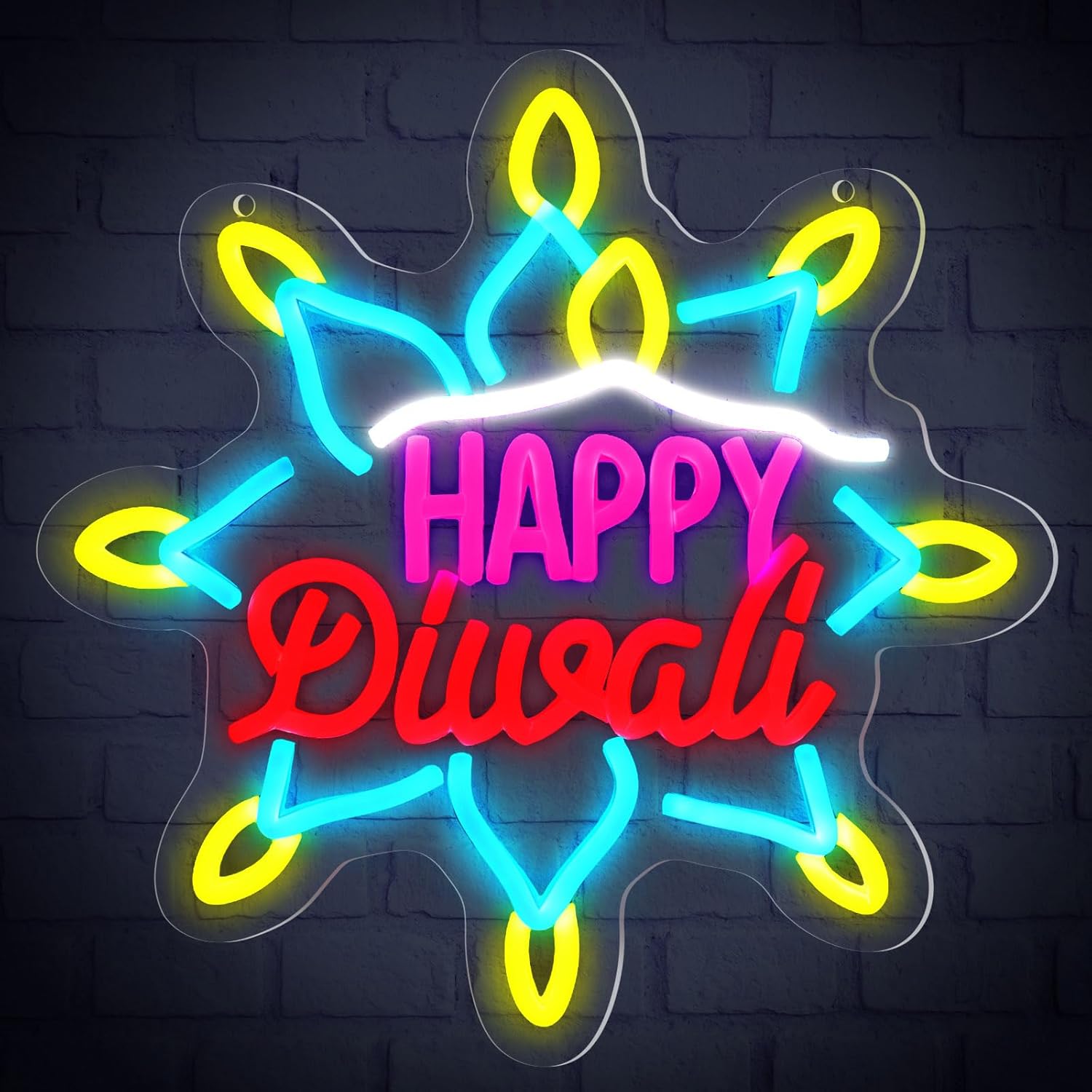 Mutlu Diwali Neon Tabela LED I - Decor Lighting India incelemesi ve fiyatı