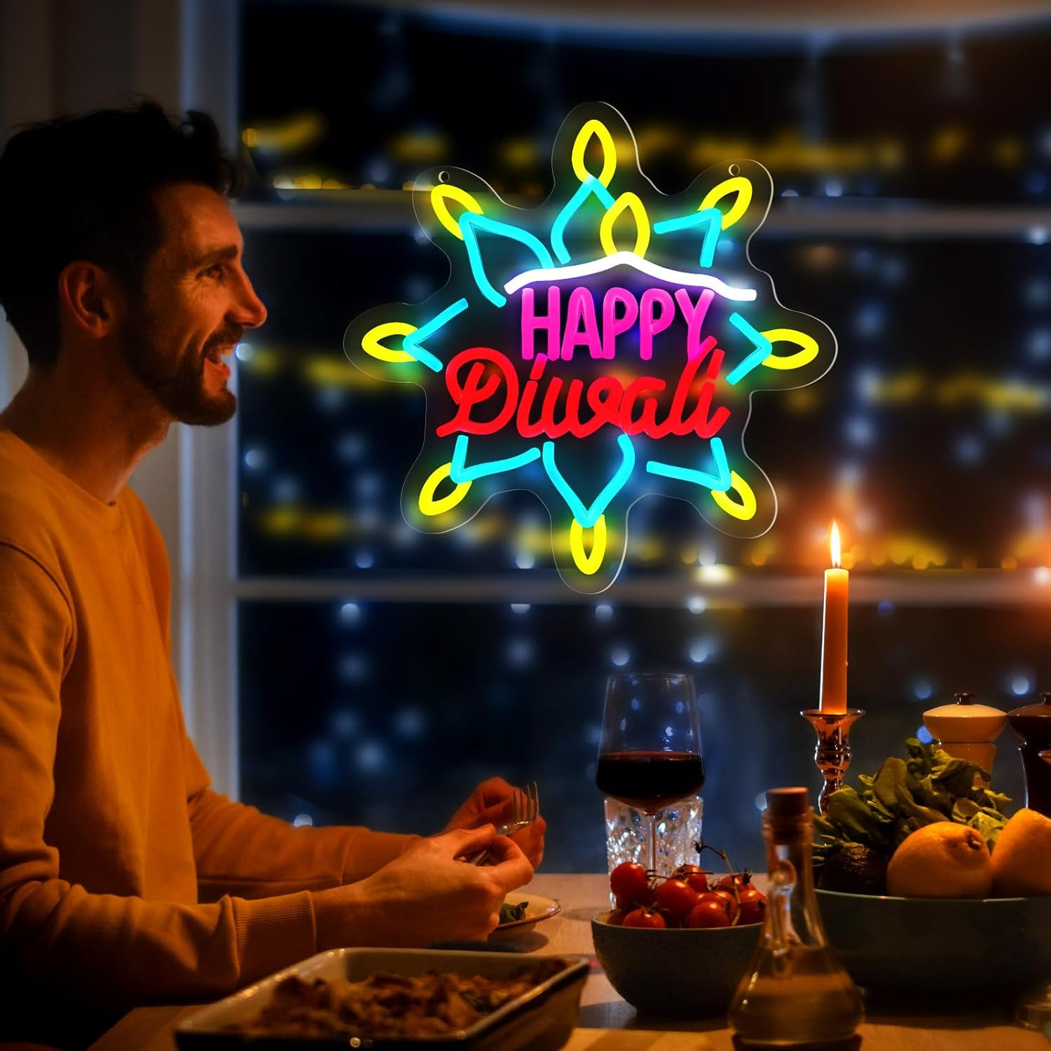 Mutlu Diwali Neon Tabela LED I - Decor Lighting India incelemesi ve fiyatı