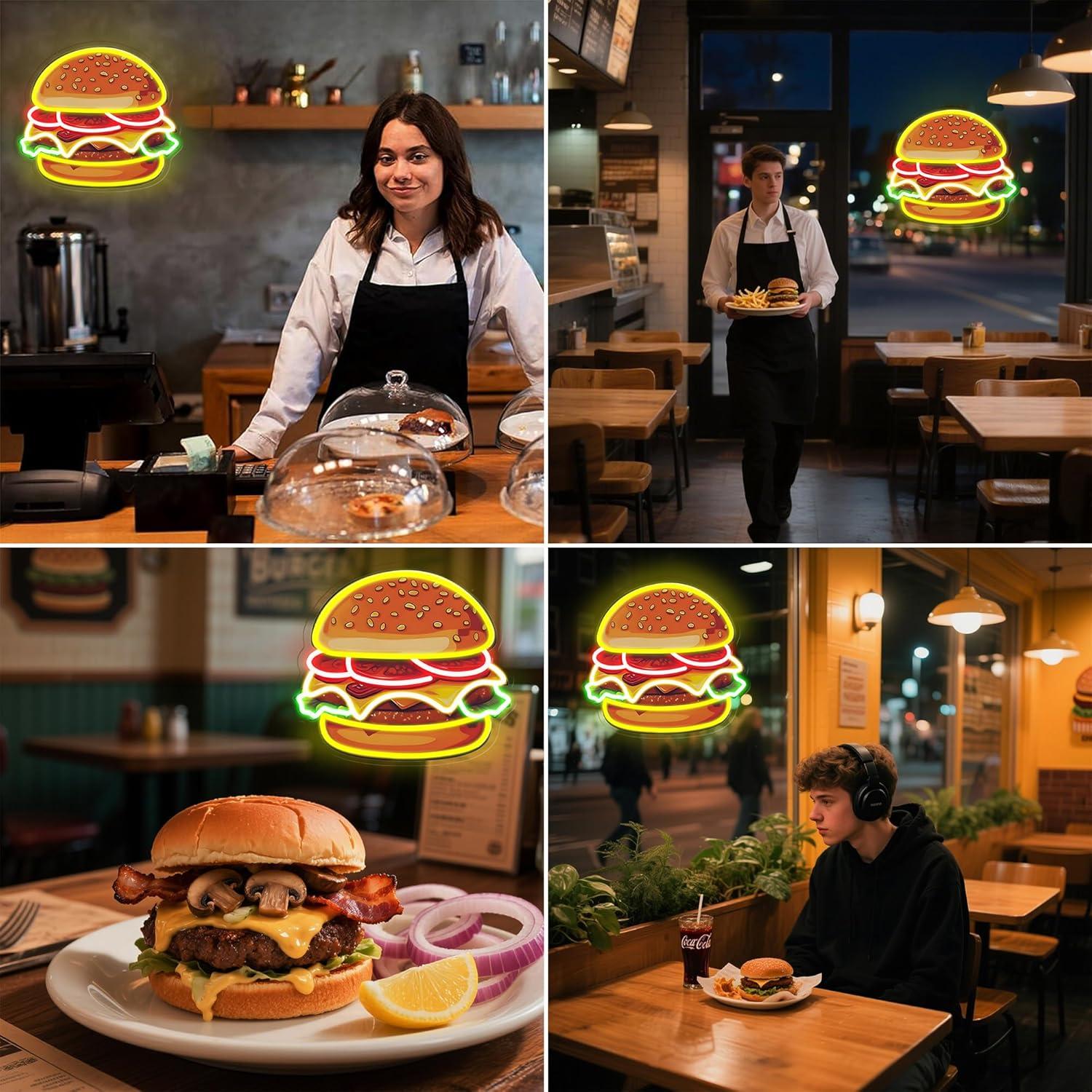Burger Neon Tabela LED Hamburg - Wall Decor Lighting incelemesi ve fiyatı